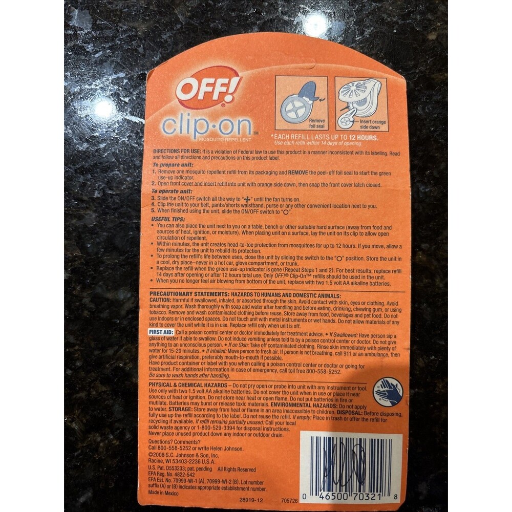Lot Of 3 OFF! Clip-On Mosquito Repellent 3 Box 6 Total Refills For Fan - Picture 3 of 10